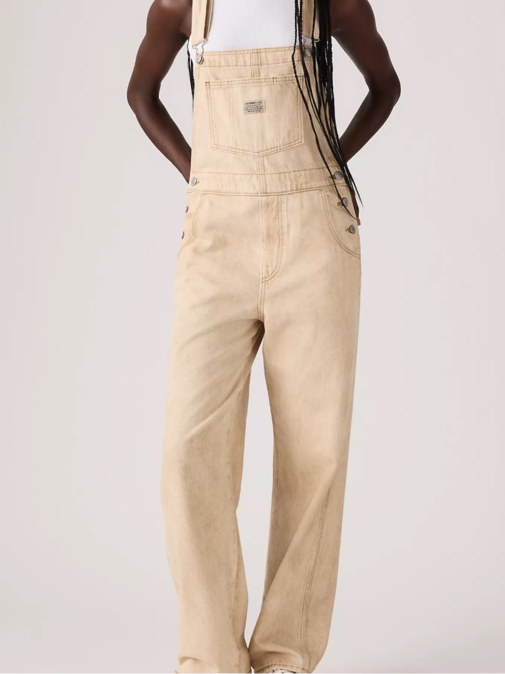 Levi’s Women’s Cream/tan denim Vintage Inspired Overalls